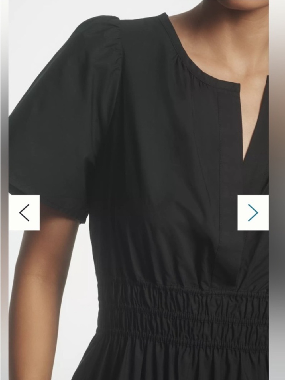 Anthropologie Black Smocked-Waist Tiered Maxi Dress - Picture 5 of 7